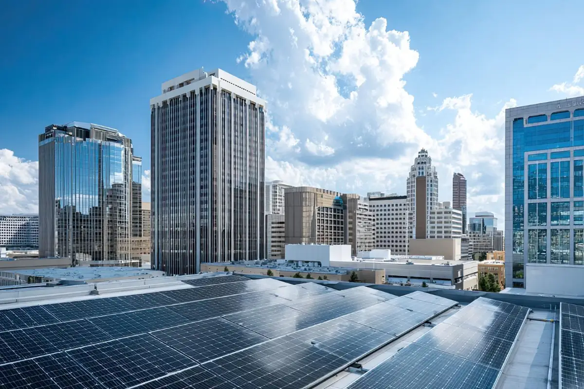 Corporate buildings installed with solar